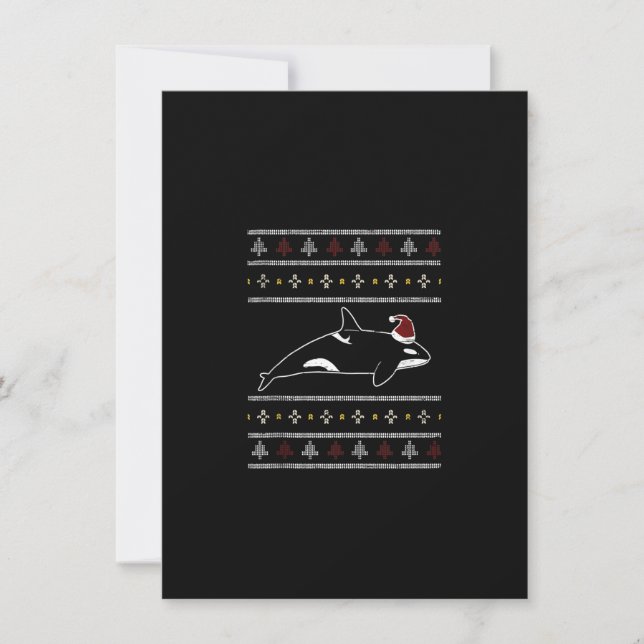Orcas Whale Sea Creature Christmas Season Holidays Invitation (Front)