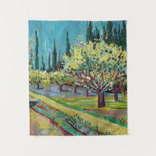 Orchard Bordered by Cypresses, 1888 by van Gogh Tapestry