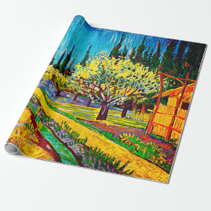 Orchard Bordered by Cypresses Vincent Van Gogh Wrapping Paper