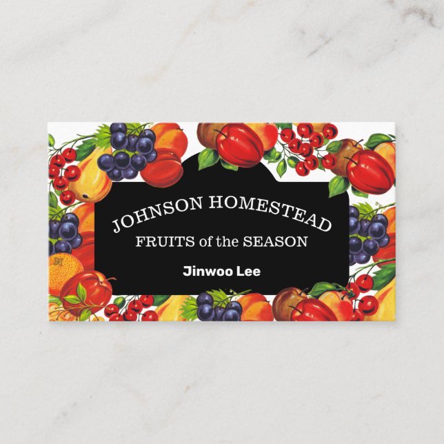 Orchard Farmer's Market Season Fruits Business Car Business Card (Front)