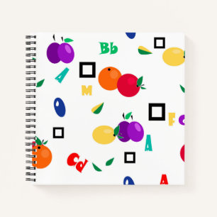 Orchard, fruit, food, apples, lemons, yellow, red, notebook