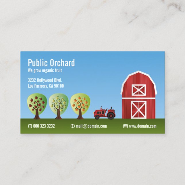 Orchard Fruit Produce Growers Business Card (Front)