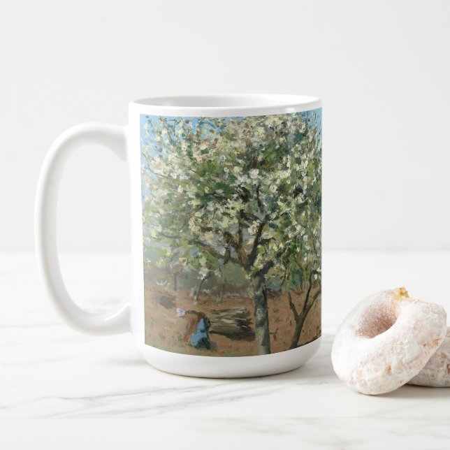 Orchard in Bloom, Louveciennes  Camille Pissarro   Coffee Mug (With Donut)