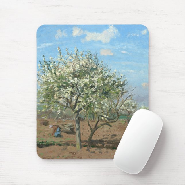 Orchard in Bloom, Louveciennes  Camille Pissarro  Mouse Mat (With Mouse)