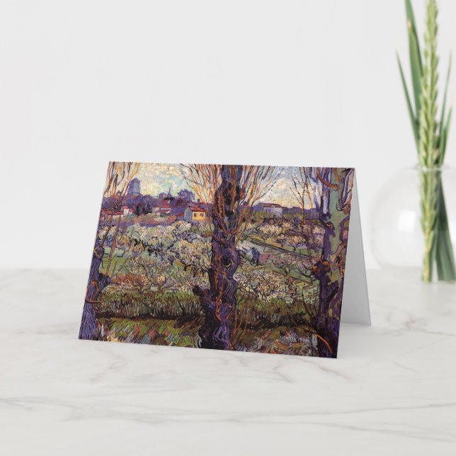 Orchard in Blossom, Arles by Vincent van Gogh Card (Front)