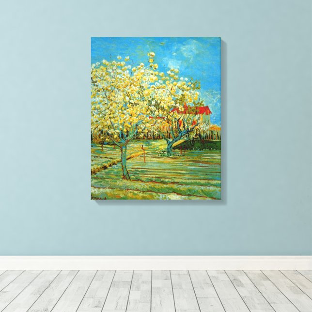 Orchard in Blossom by Vincent van Gogh Canvas Print (Insitu(Wood Floor))