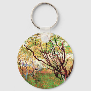 Orchard in Blossom by Vincent van Gogh Key Ring