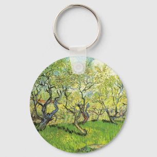 Orchard in Blossom by Vincent van Gogh Key Ring