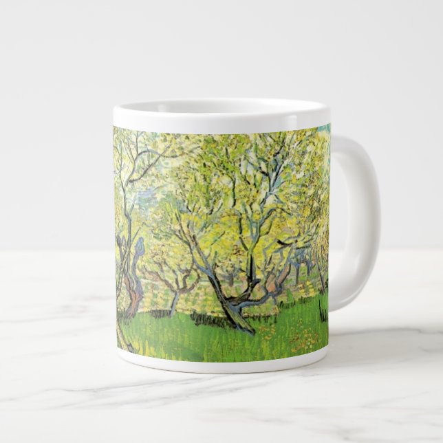 Orchard in Blossom by Vincent van Gogh. Large Coffee Mug (Front Right)