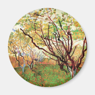Orchard in Blossom by Vincent van Gogh Magnet