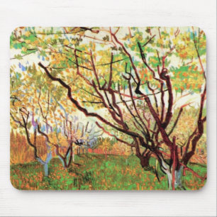 Orchard in Blossom by Vincent van Gogh Mouse Mat
