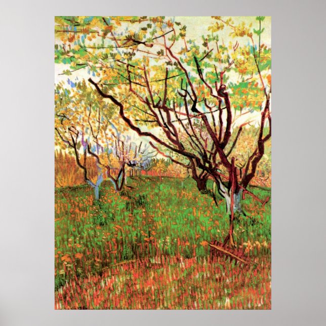Orchard in Blossom by Vincent van Gogh Poster (Front)