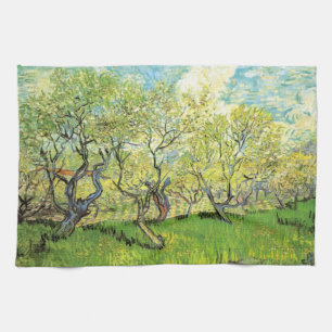 Orchard in Blossom by Vincent van Gogh Tea Towel