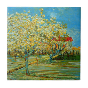 Orchard in Blossom by Vincent van Gogh Tile