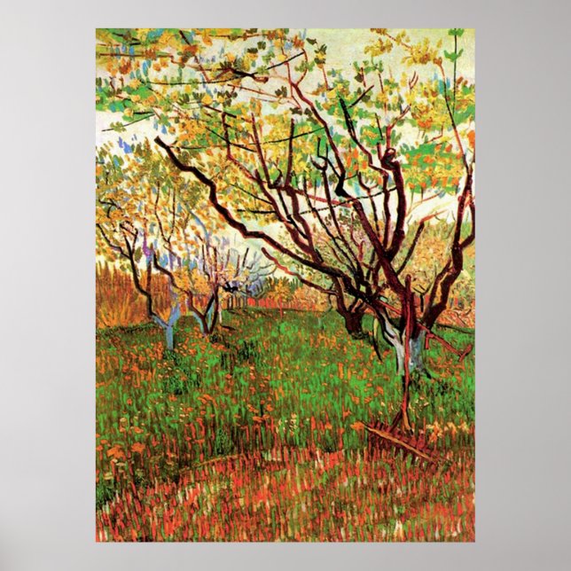 Orchard in Blossom, Vincent van Gogh Poster (Front)