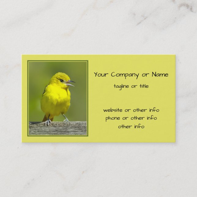 Orchard Oriole - Original Photograph Business Card (Front)