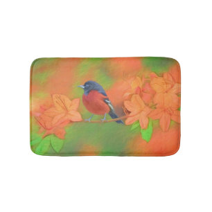 Orchard Oriole Songbird Painting Original Bird Art Bath Mat