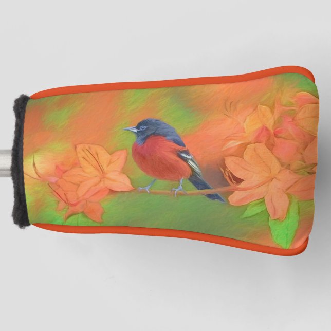 Orchard Oriole Songbird Painting Original Bird Art Golf Head Cover (Front)