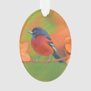 Orchard Oriole Songbird Painting Original Bird Art Ornament