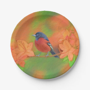 Orchard Oriole Songbird Painting Original Bird Art Paper Plate