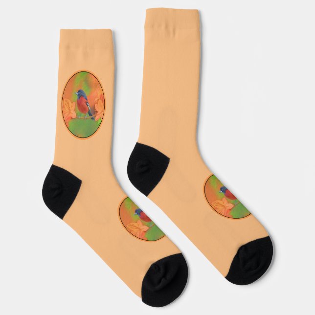 Orchard Oriole Songbird Painting Original Bird Art Socks (Right)
