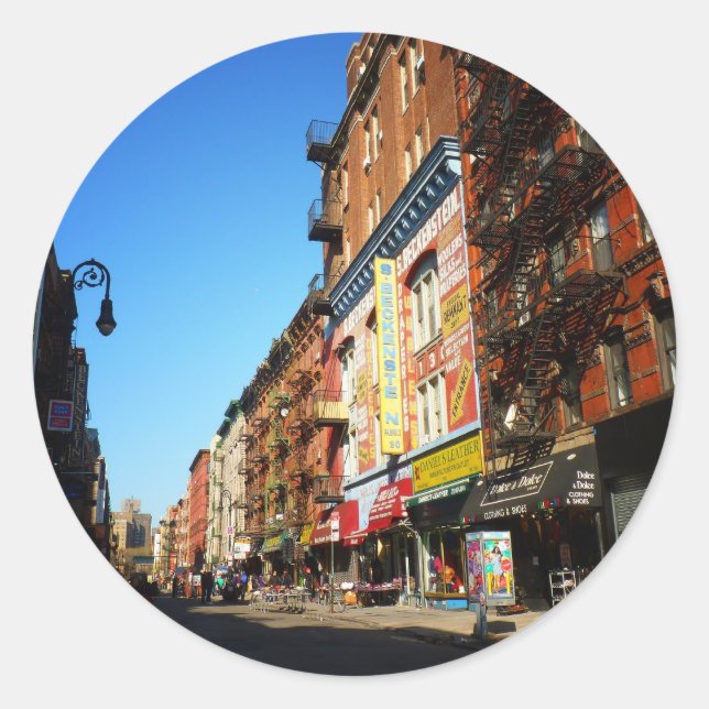 Orchard Street, Lower East Side, NYC Classic Round Sticker (Front)