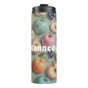 Orchard Whimsy: Pastel Fruit Thermal Tumbler
