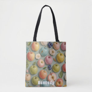 Orchard Whimsy: Pastel Fruit Tote Bag