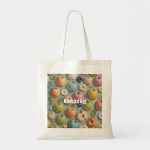 Orchard Whimsy: Pastel Fruit Tote Bag