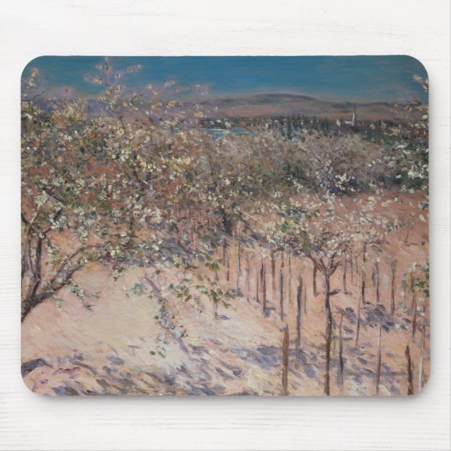 Orchard with Flowering Apple Trees, Colombes Mouse Mat (Front)