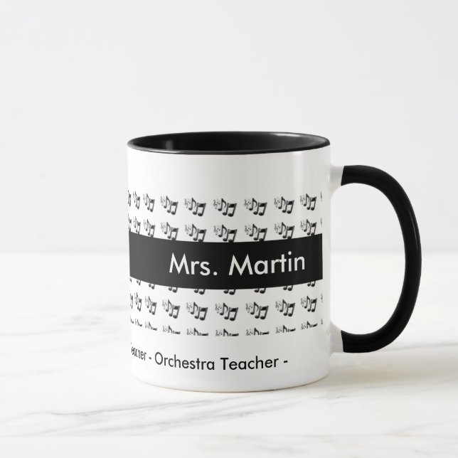 Orchestra - Band - or Music Teacher Custom Mug (Right)