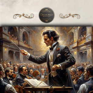 Orchestra Conductor Classical Music Decoupage Tissue Paper