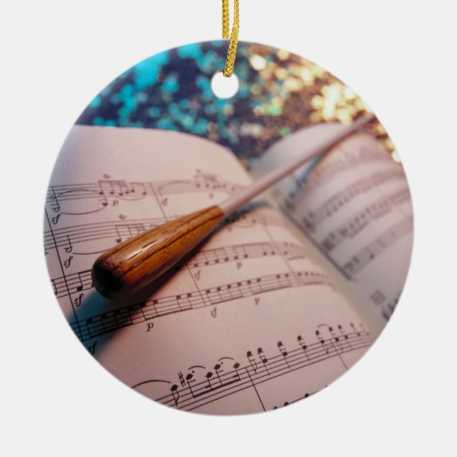 Orchestra Conductor Elements 3 Ceramic Tree Decoration (Front)