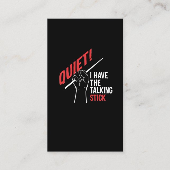 Orchestra Conductor Quiet Have the Talking Stick Business Card (Front)