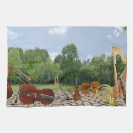 Orchestra Instruments in the Park Tea Towel