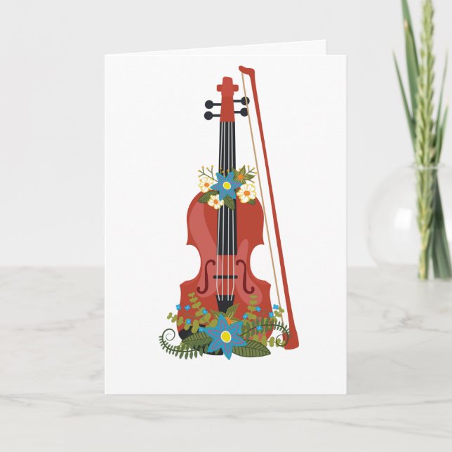 Orchestra Music Violin Viola Teacher Appreciation Card (Front)