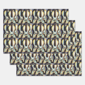 Orchestra Violins Violas Classical Music Pattern Wrapping Paper Sheet