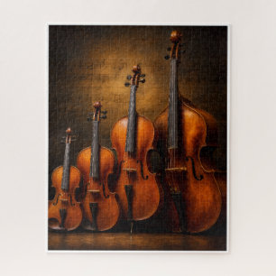 Orchestral Elegance: The Violin Family Stage Portr Jigsaw Puzzle