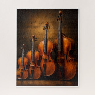 Orchestral Elegance: The Violin Family Stage Portr Jigsaw Puzzle