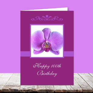 Orchid 100th Birthday Card