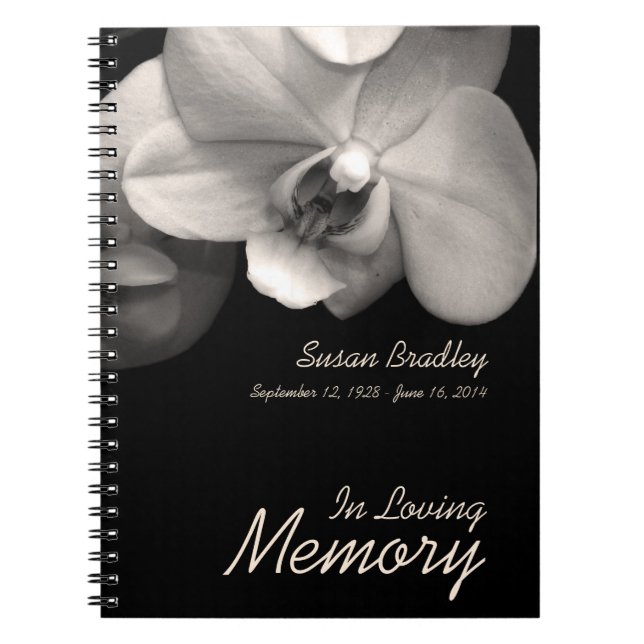 Orchid 1 Custom Memorial Funeral Guest Book (Front)