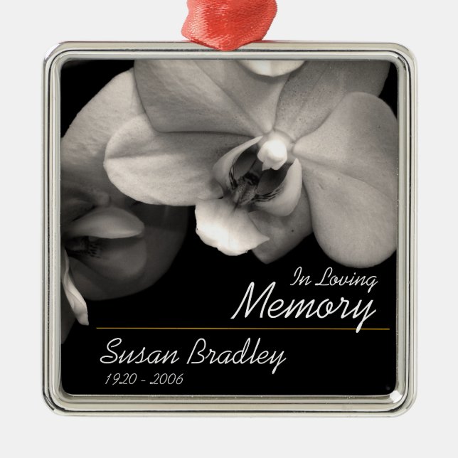 Orchid 1 Personalised Memorial Funeral Ornament (Front)