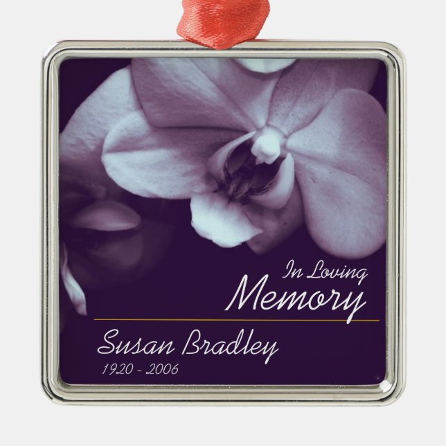 Orchid 2 Personalised Memorial Funeral Ornament (Front)