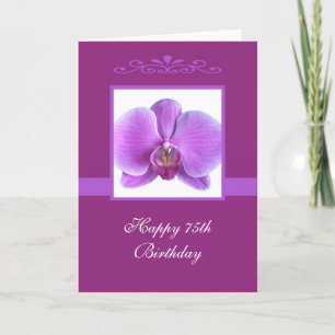 Orchid 75th Birthday Card