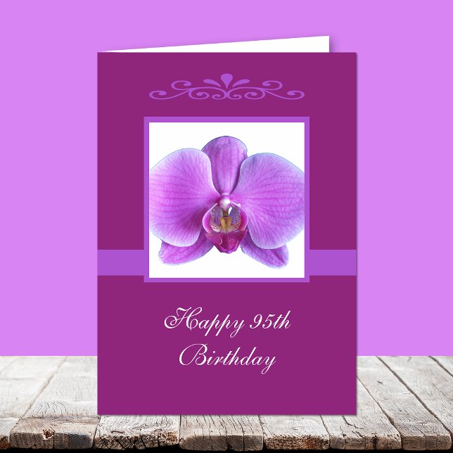 Orchid 95th Birthday Card (Creator Uploaded)