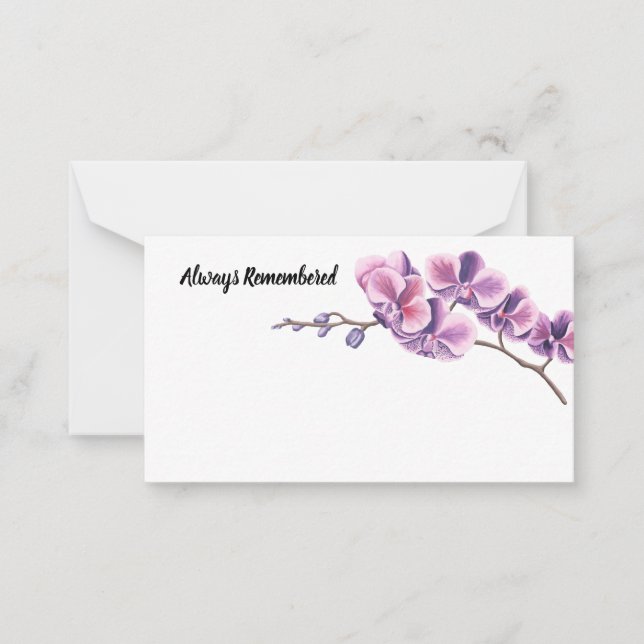Orchid Always Remembered White Flower Cards (Front)