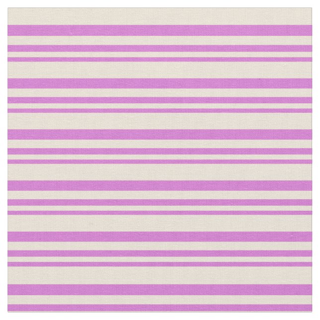 Orchid and Bisque Coloured Stripes/Lines Pattern Fabric (Close Up)