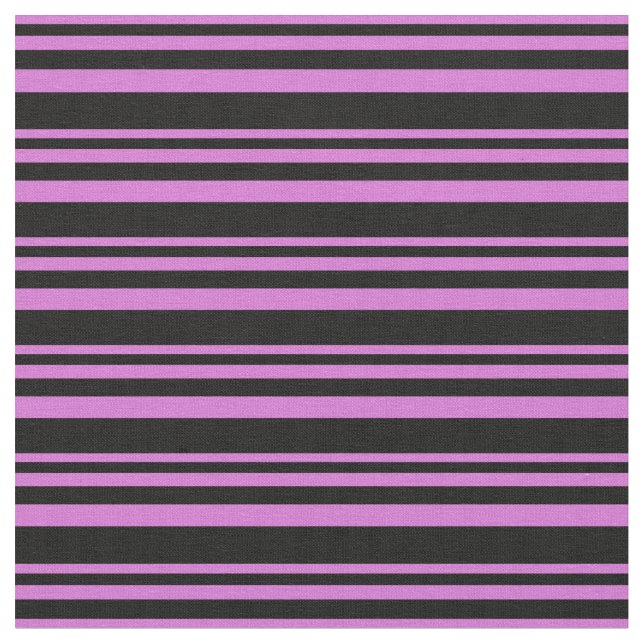 Orchid and Black Coloured Stripes Fabric (Close Up)