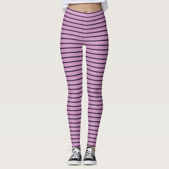 Orchid and Black Stripes Leggings