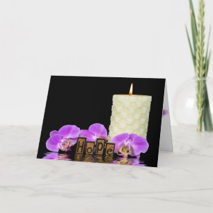 orchid and candle for thinking of you card